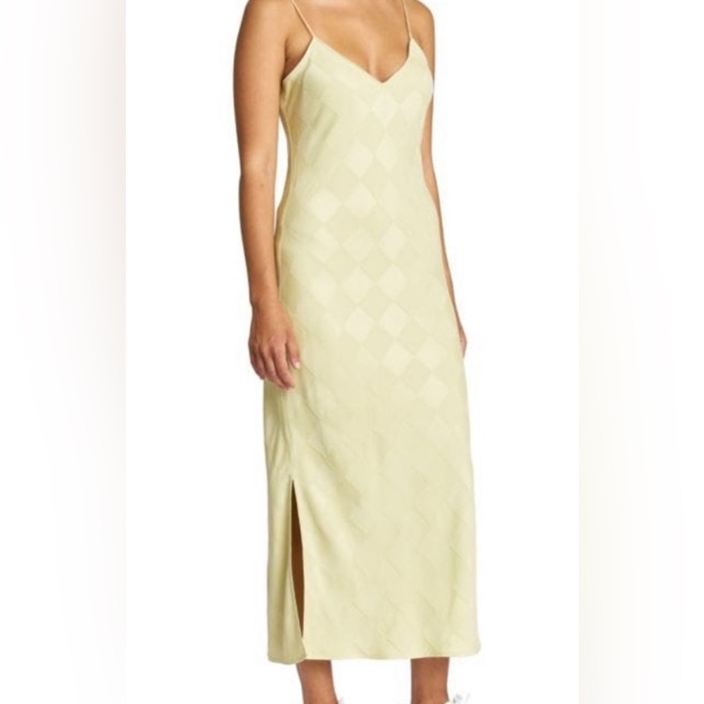 Pistola Revolve Mari V Neck Maxi Slip Dress in Citron Size Small